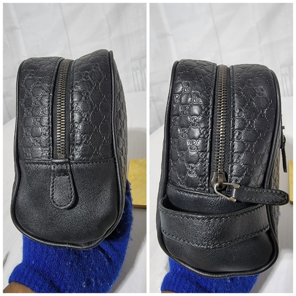 Authentic GG Microguccissima Leather Toiletry Case Black 419775 - Picture 10 of 16